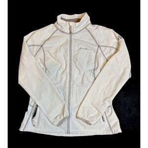 Eddie Bauer First Ascent Stretch Windbreaker White Jacket Womens Size Medium